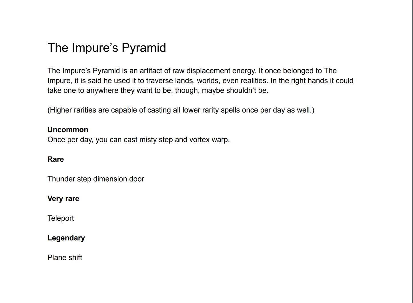 The Impure's Pyramid | TTRPG Prop